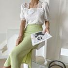 Textured H-line Long Skirt