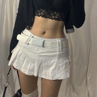 Mini Denim Skirt With Inset Shorts