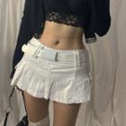 Mini Denim Skirt With Inset Shorts