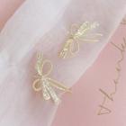 Rhinestone Bow Earring 1 Pair - Bow - One Size