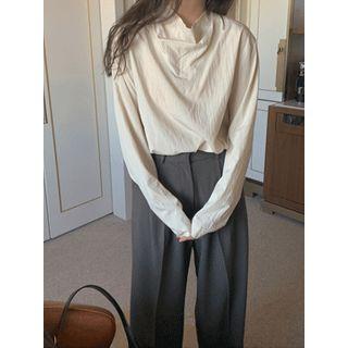 Cowl-neck Textured Blouse