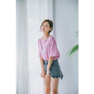 Mermaid Print Cotton T-shirt