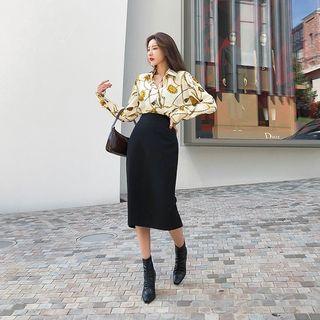 H-line Midi Formal Skirt