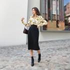 H-line Midi Formal Skirt