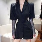 Glitter Mini A-line Blazer Dress Black - One Size