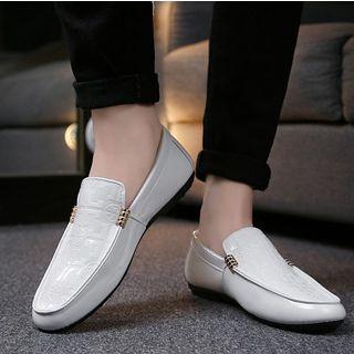 Patent Panel Buckle Loafers