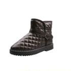 Quilted Buckled Short Snow Boots