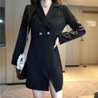 Crop Blazer / V-neck Spaghetti Strap Dress