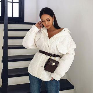 Round-hem Oversized Quilted Jacket