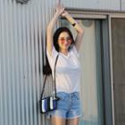 Short-sleeve Loose-fit Sheer T-shirt