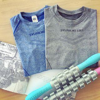 Lettering Short Sleeve Sports T-shirt