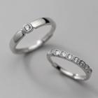 Couple Matching Rhinestone Sterling Silver Ring Silver - One Size