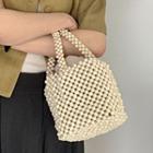 Wooden Bead Hand Bag Ivory - One Size