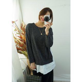 Tall Size Layered-hem Knit Top