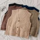 Cable-knit Button Knit Vest