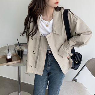 Double Breasted Jacket As Shown In Figure - One Size