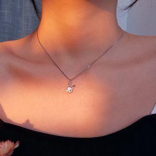 Rabbit Pendant Sterling Silver Choker Gold - One Size