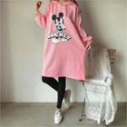 Hooded Mickey Mouse Print Pullover Dress