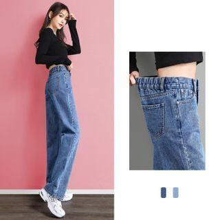 Elastic Waist Wide Leg Jeans (various Designs)