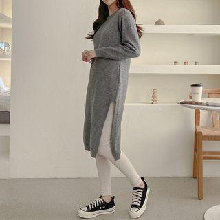 Slit-side H-line Knit Dress