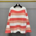 Striped Knit Top Pink & White - One Size