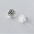 Sterling Silver Hollow Flower Stud Earring 1 Pair - Silver - One Size