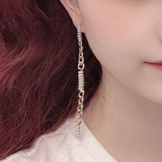 Rhinestone Chain Alloy Dangle Earring 1 Pair - Gold - One Size