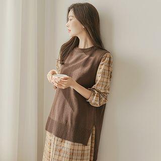 Tie-back Deep-slit Vest