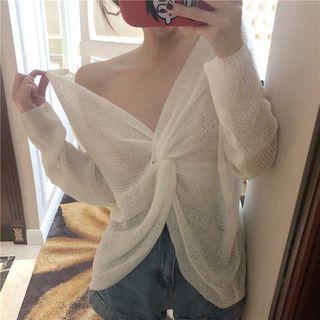 Knot Long-sleeve Knit Top