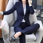 Single-button Blazer / Dress Pants / Pencil Skirt / Set