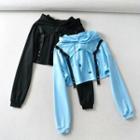 Buckled Cropped Hoodie