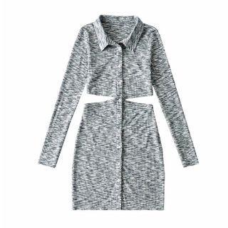 Cutout Mini Bodycon Shirtdress