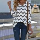 Long-sleeve Curve Striped T-shirt