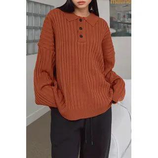 Couple Collared Ribbed Sweater