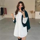 Plain Cotton Boxy Long Shirt