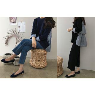 Round-neck Stripe-back Knit Top