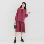 Knit Vest / Mini A-line Shirtdress