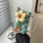 Flower Checkerboard Crossbody Bag