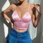 Heart Cropped Velvet Camisole Top