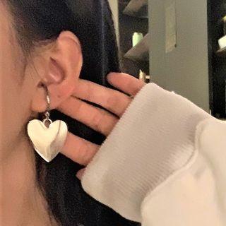 Heart Alloy Cuff Dangle Earring 1 Pair - Silver - One Size