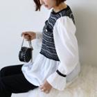 Knit Vest Overlay Peplum Blouse Black - One Size