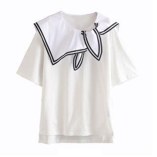 Sailor Collar Bow Short-sleeve T-shirt