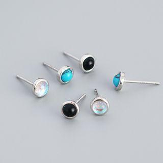 Moonstone / Agate Bead Sterling Silver Earring