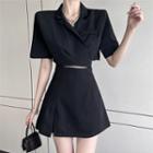 Cropped Blazer / High-waist Split A-line Skort ( Various Designs )