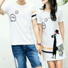 Couple Matching Printed Short Sleeve T-shirt / T-shirt Dress