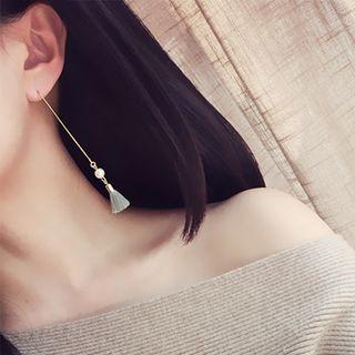 Faux Pearl Non-matching Threader Earrings