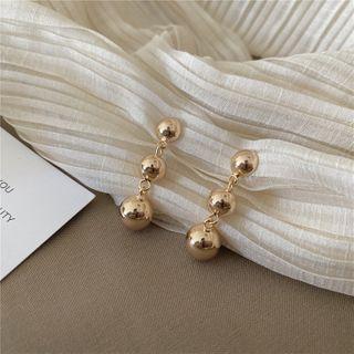 925 Sterling Silver Bead Dangle Earring Stud Earring - 1 Pair - S925 Silver Stud - Gold - One Size