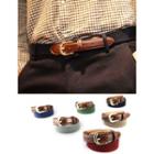 Genuine Suede Color-block Belt