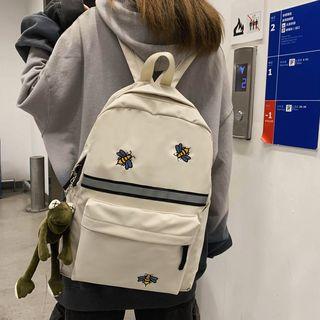 Bee Embroidered Nylon Backpack