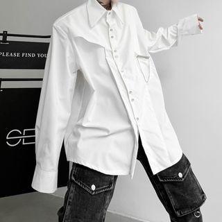 Long Sleeve Chain Detail Oversized Shirt